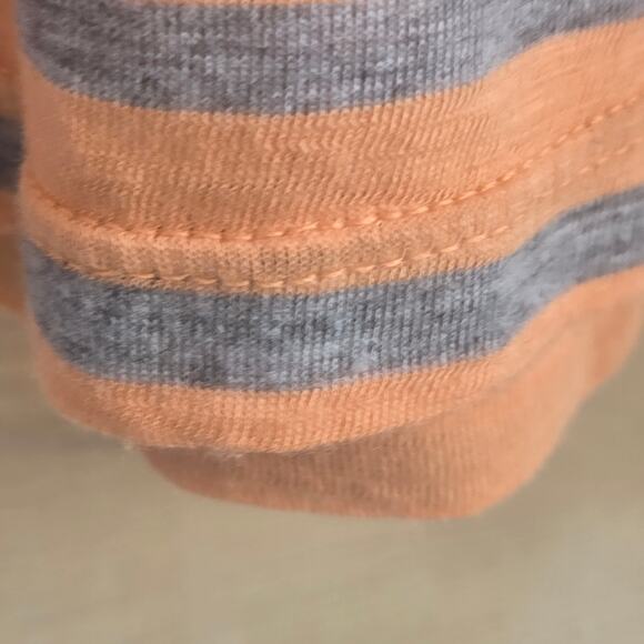 Splendid Bella Swan Meadow scene Striped Henley shirt Medium orange grey - Picture 9 of 17